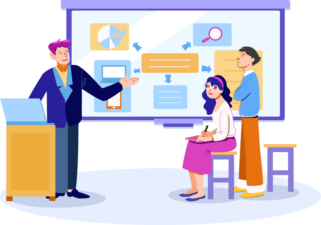 digital marketing team presentation abstract concept